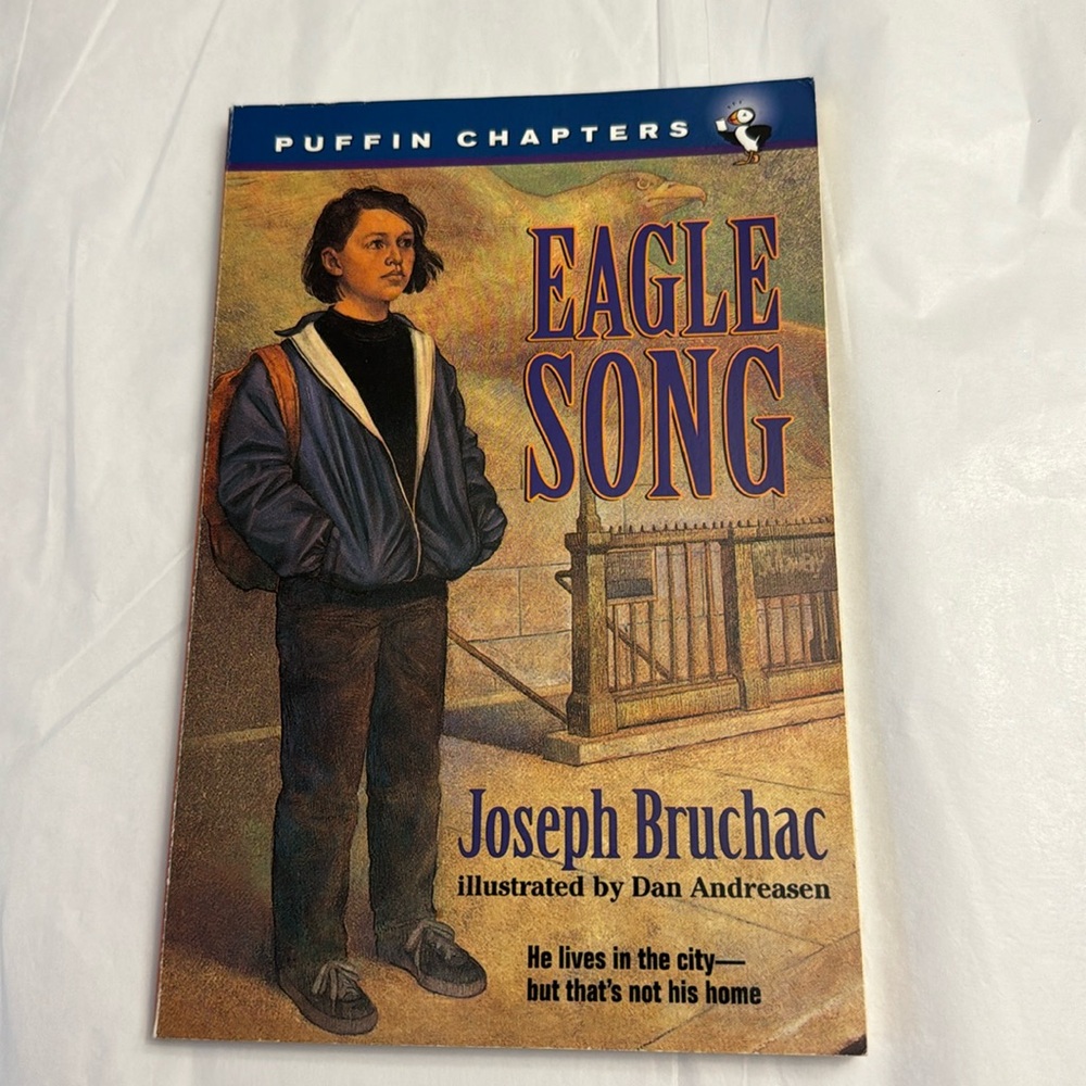 ⛱️2/$5⛱️Eagle Song, Puffin Books, clean book w exception of inscription